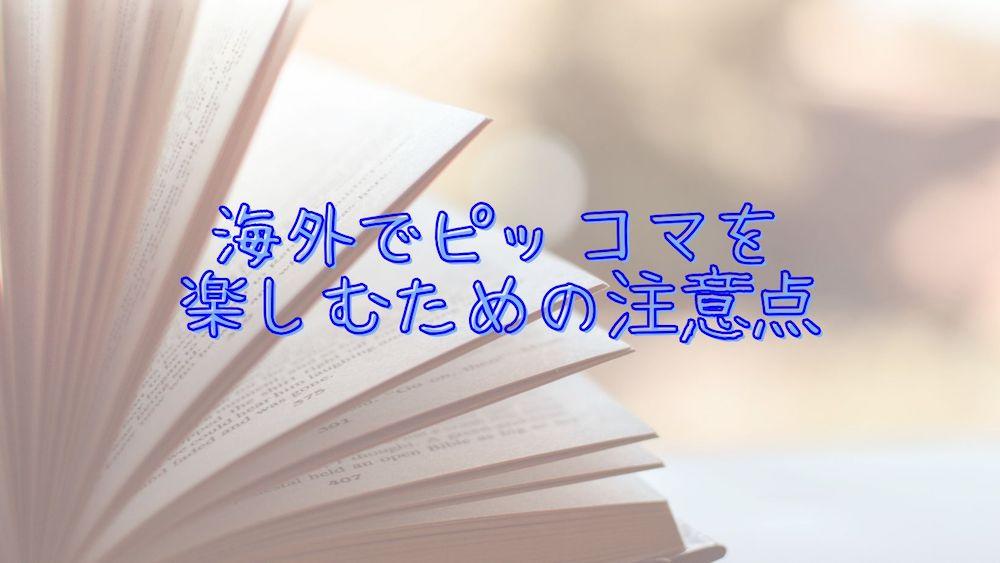 海外でピッコマを楽しむための注意点